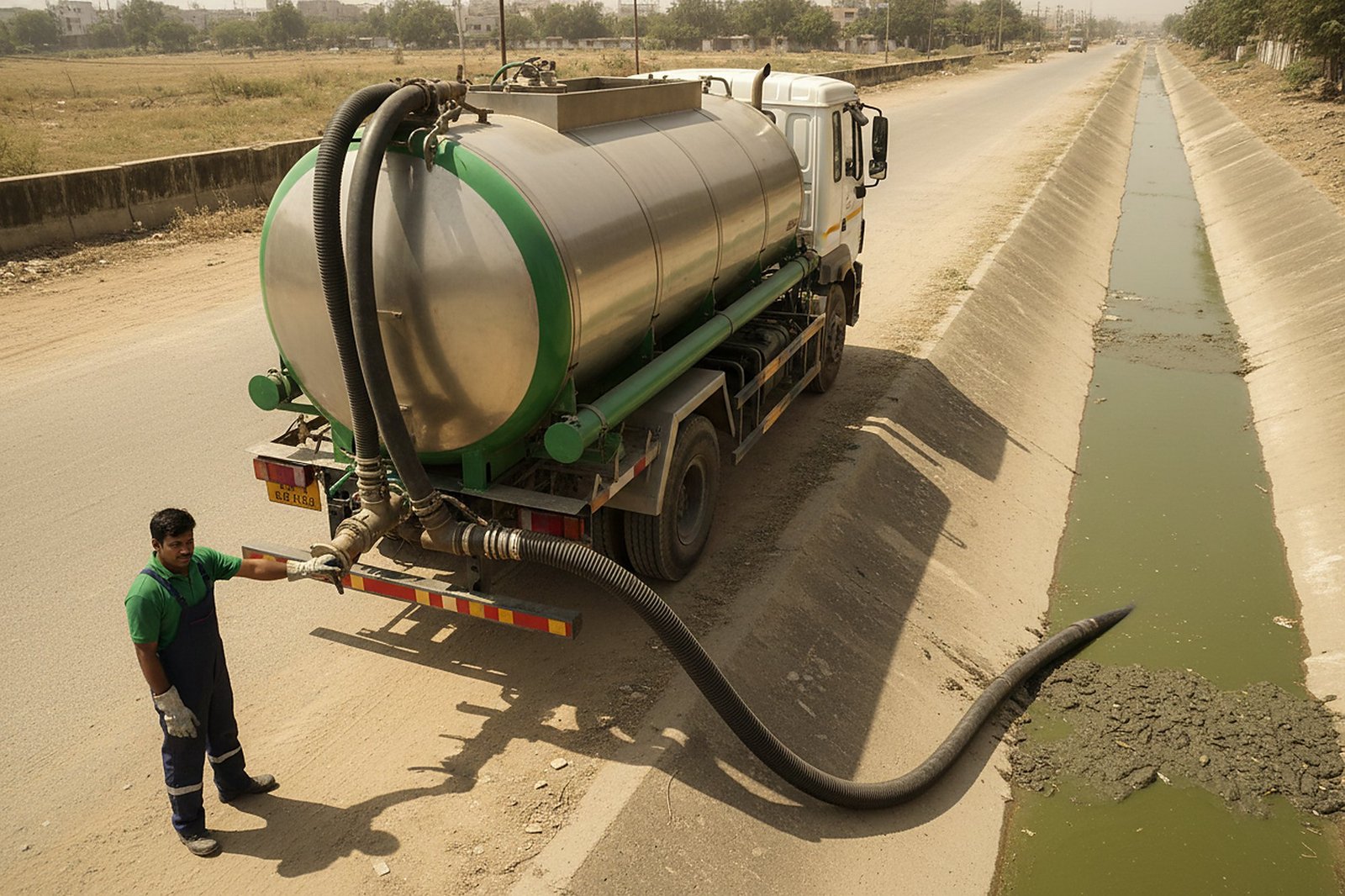 Grease Trap Cleaning being carried out in Hyderabad