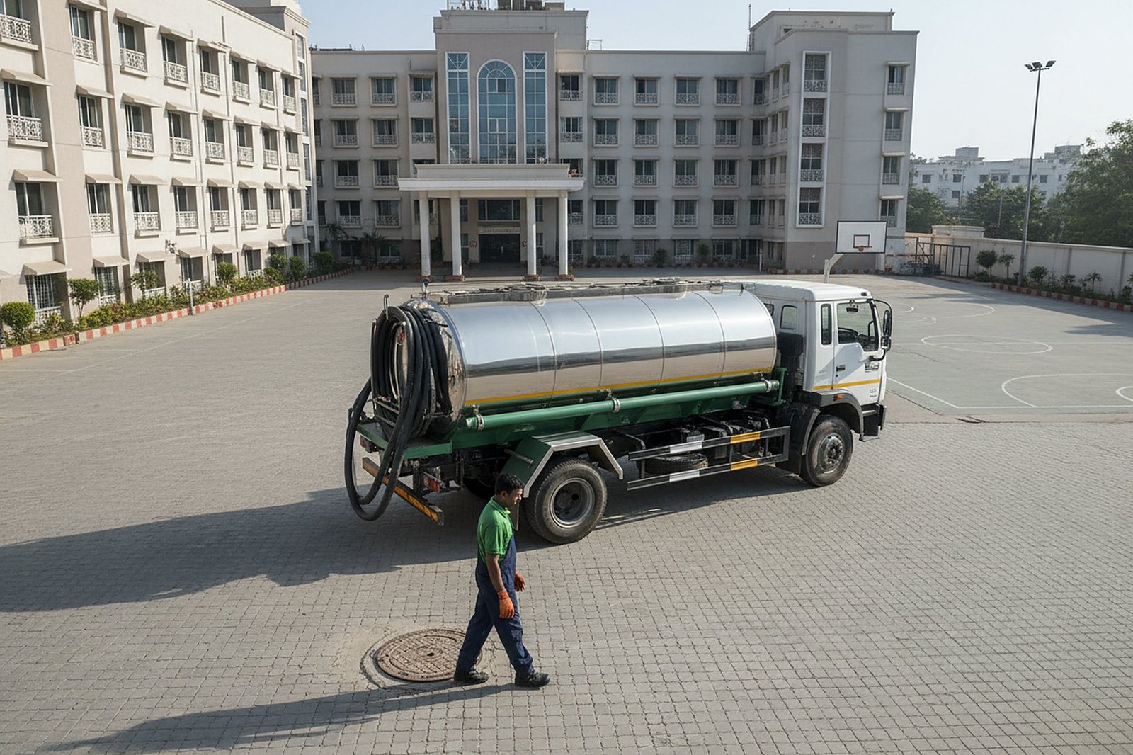 Institutional Septic Tank Cleaning being carried out in Hyderabad