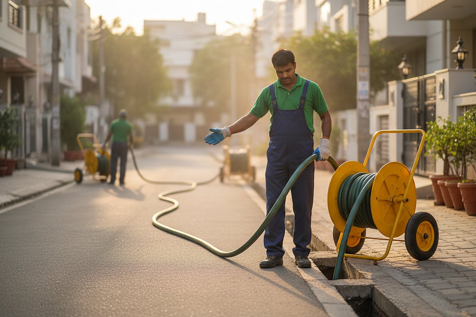 Residential Septic Tank Cleaning being carried out in Hyderabad