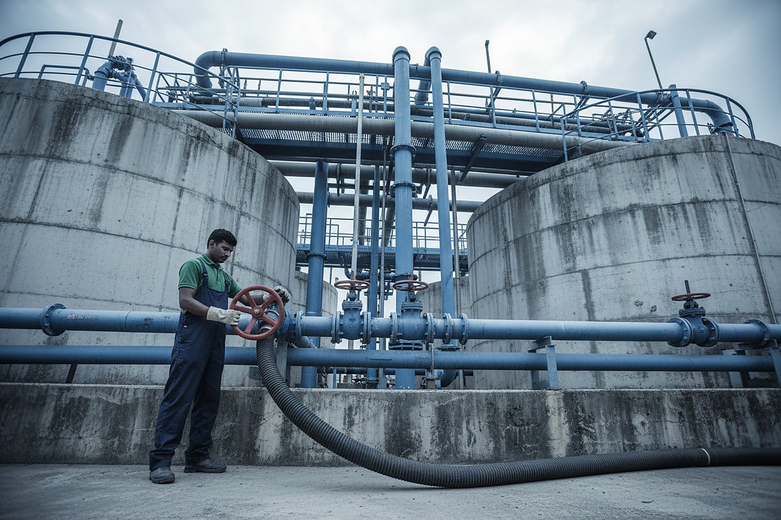 STP Tank Cleaning and Sludge Removal being carried out in Hyderabad