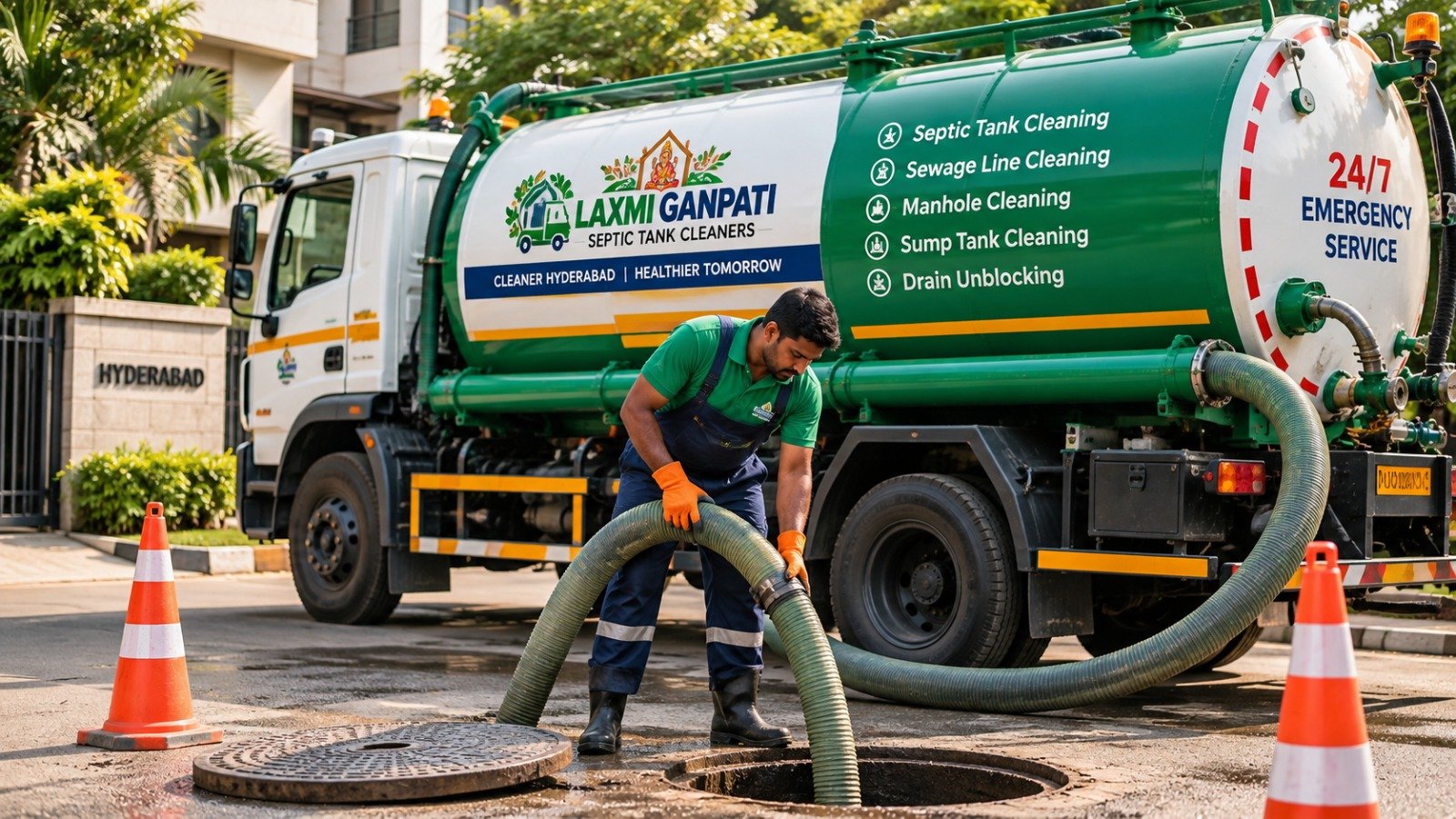 Septic tank and manhole cleaning services in Hyderabad